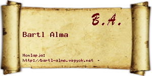 Bartl Alma névjegykártya